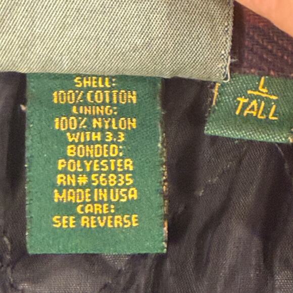 VTG Cabelas Flannel Shirt Jacket Quilted Lining Trucker Jacket LT LARGE TALL USA - Picture 5 of 8